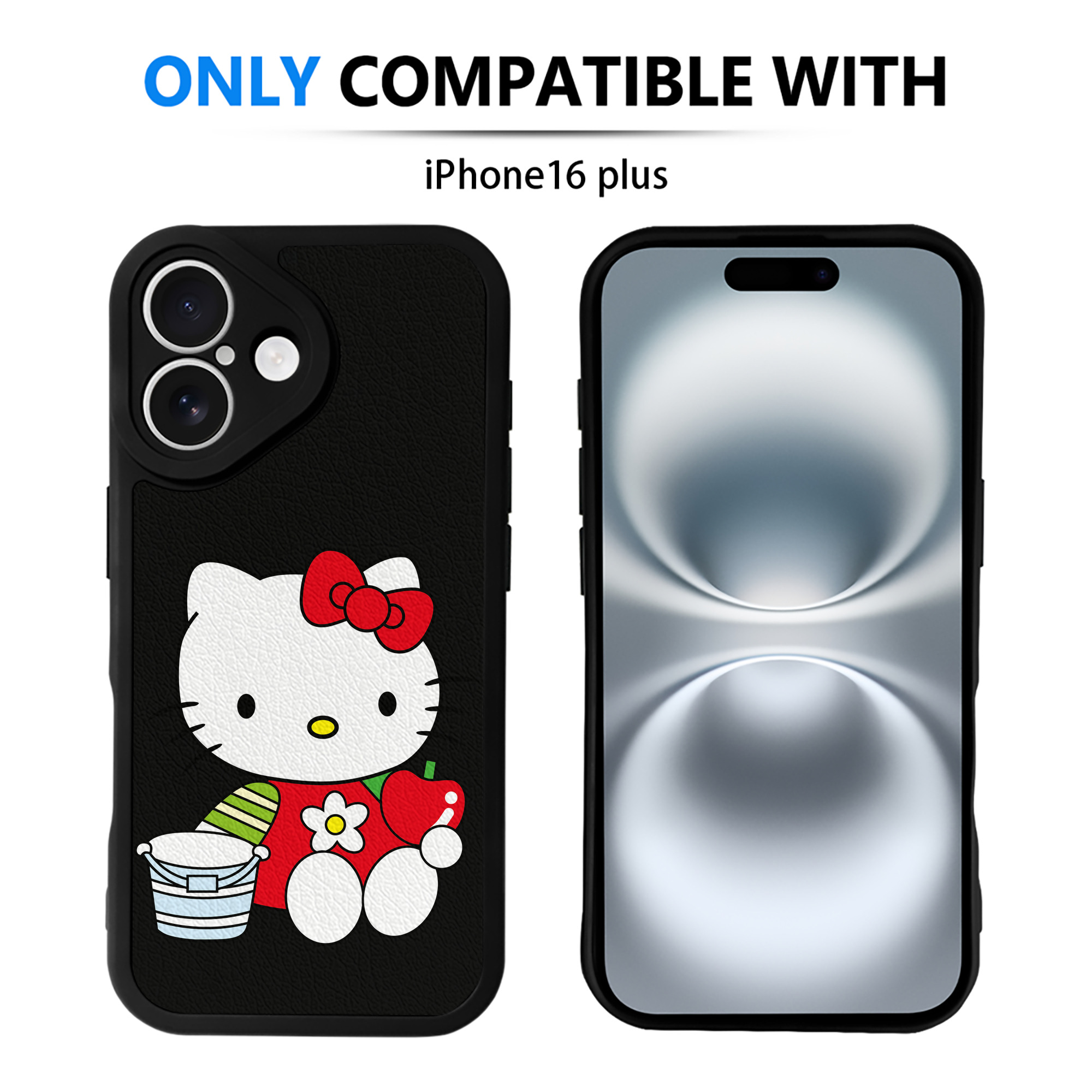 （画像用） Hello Kitty ハローキティ 【iPhone 16シリーズ対応】シリコンスマホケース（レザー調） 材質：シリコン